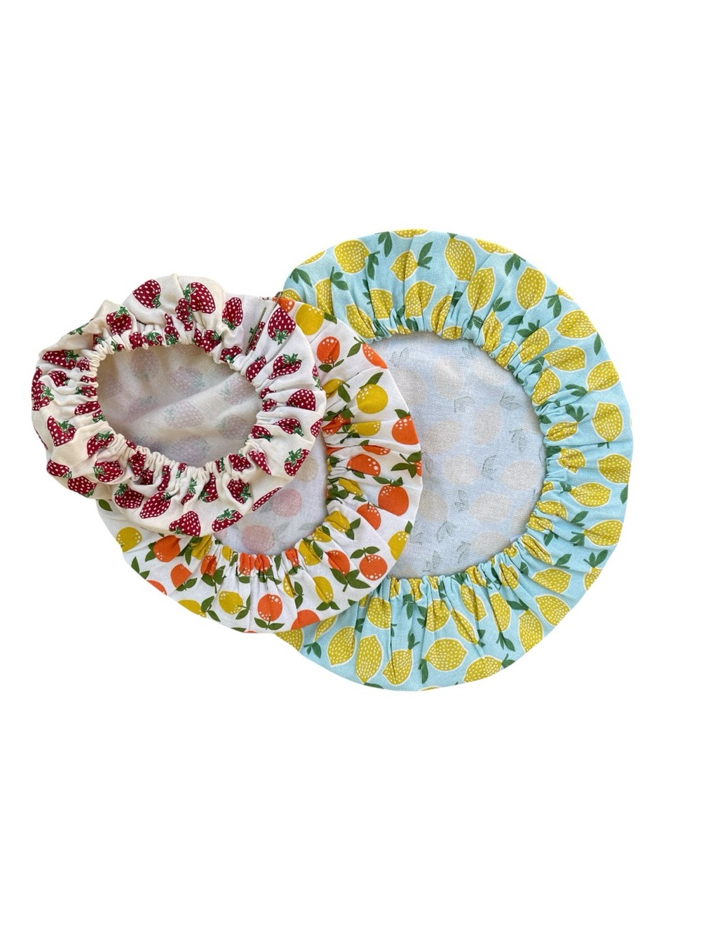 Fruit Pattern Reusable Cotton Bowl Covers Set of 3 - Picture 2 of 4